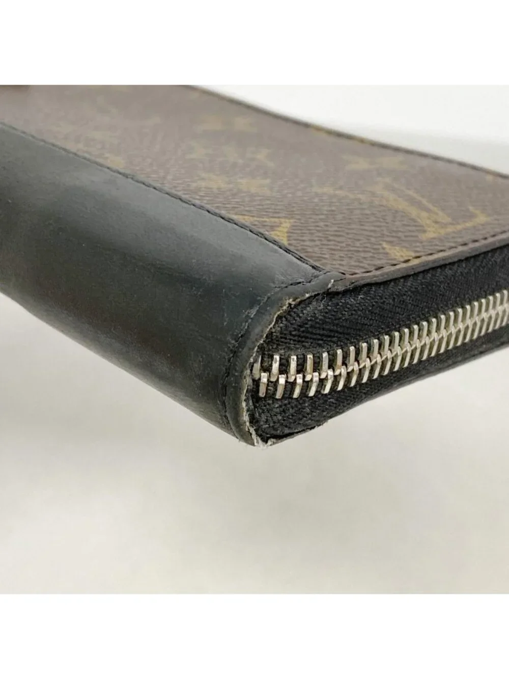 Louis Vuitton Wallet Monogram Macassar Zippy Vertical Brown Black